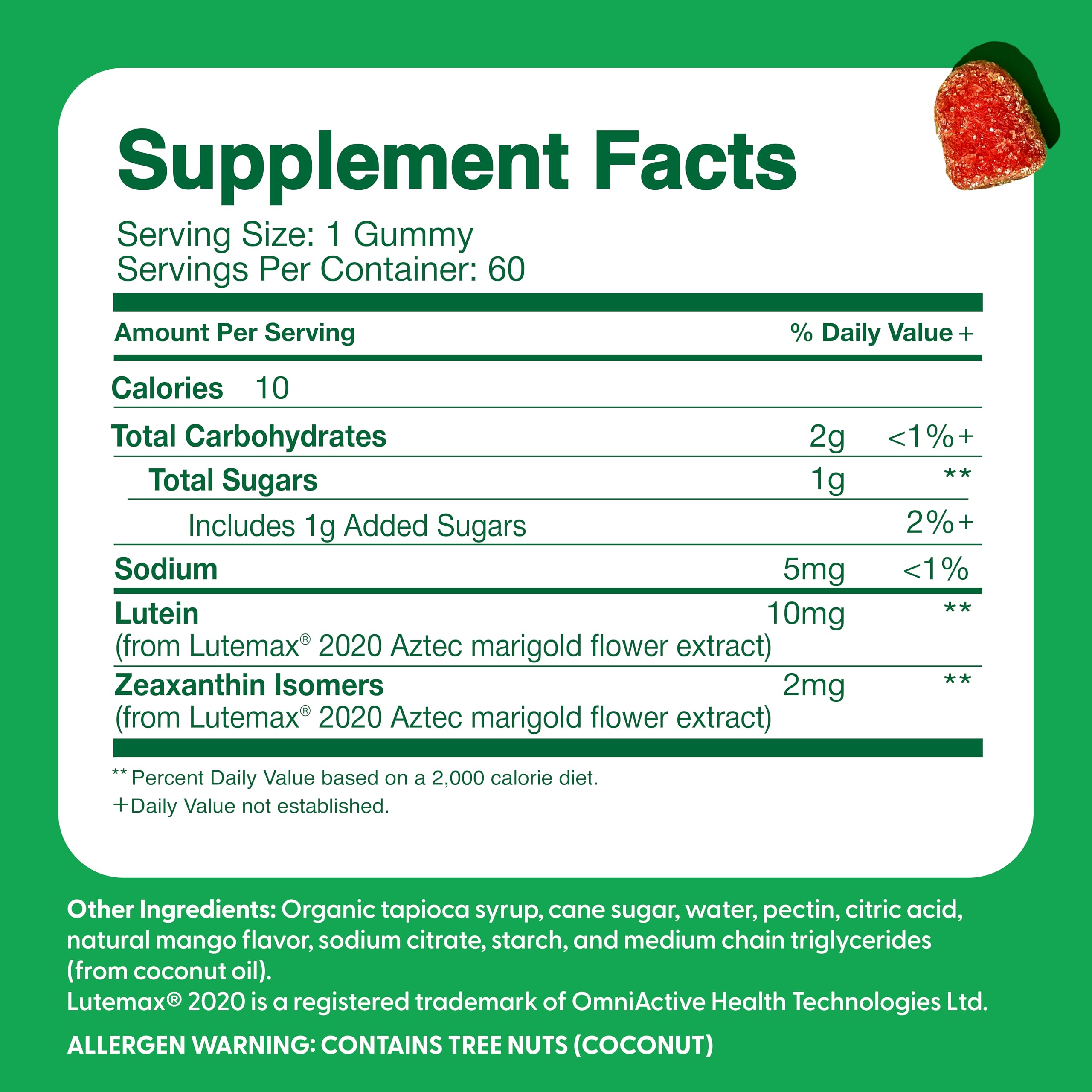 Gluten-free badge on Feel Great Kids Eyes gummies packaging.