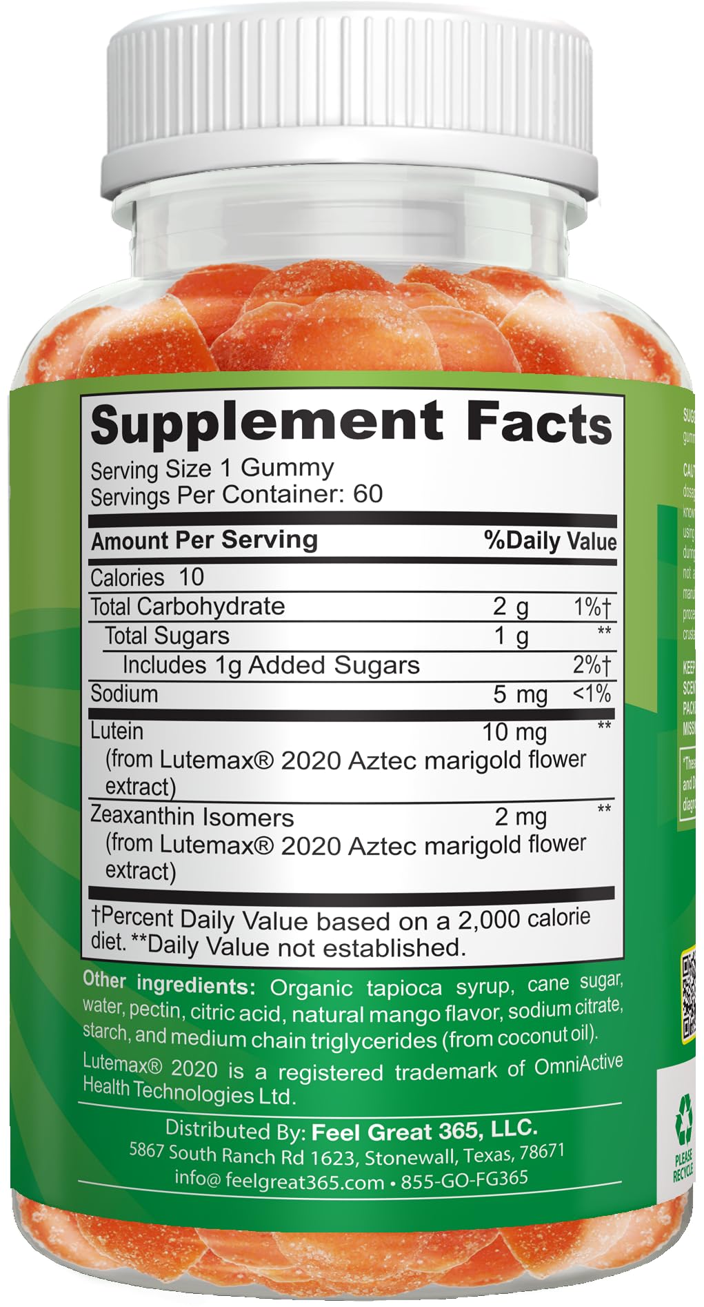 Feel Great Kids Eyes gummies packaging indicating a 60-day supply.