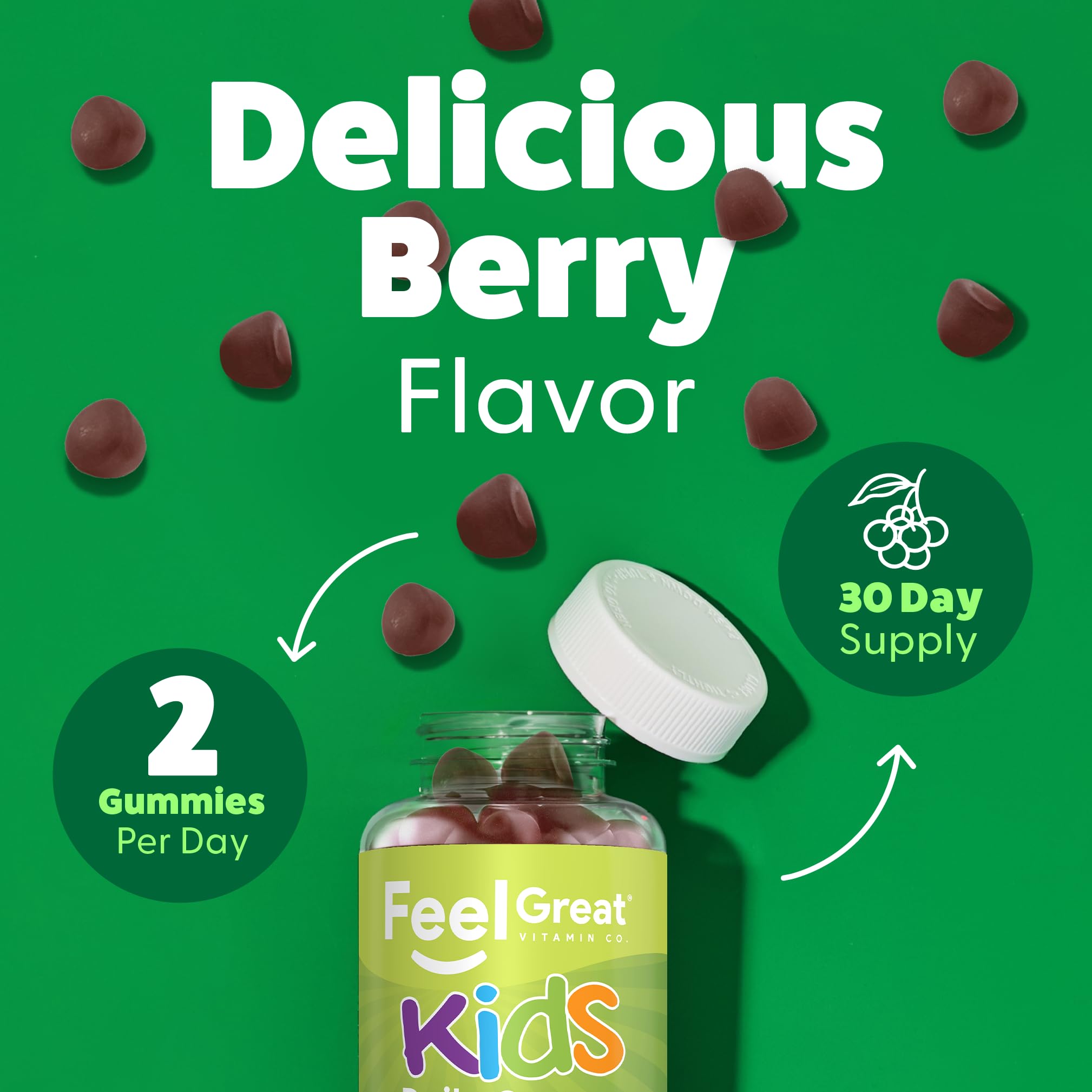 Serving image shows an easy daily dose for kids 4 and up.