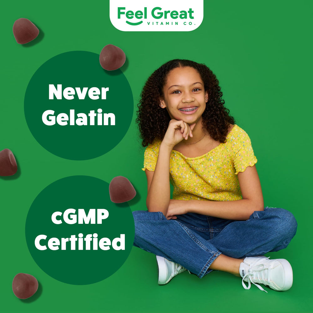 Third-party testing badge on Feel Great packaging signals purity and potency.