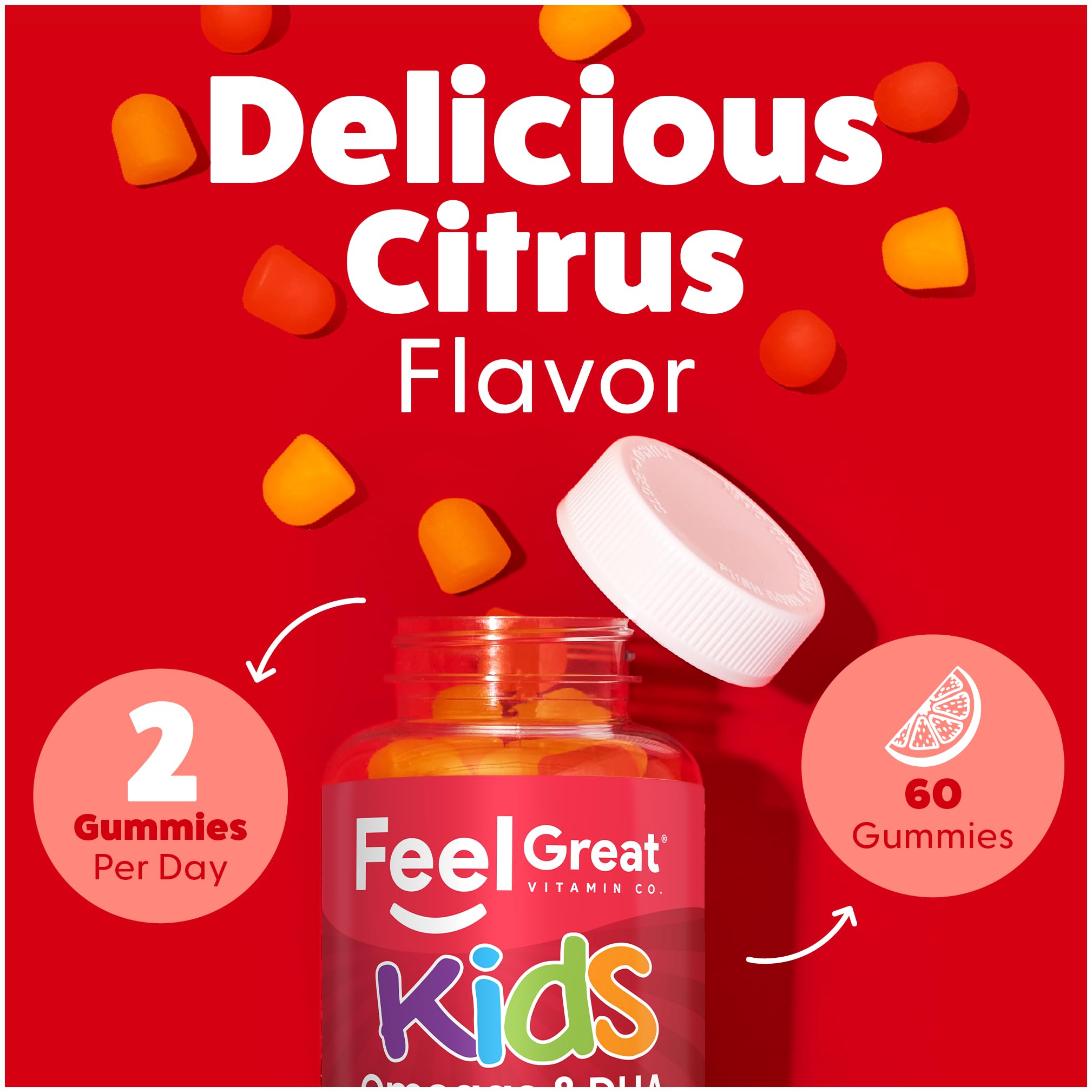 Child enjoying Feel Great Vitamins gummies after school for easy daily intake