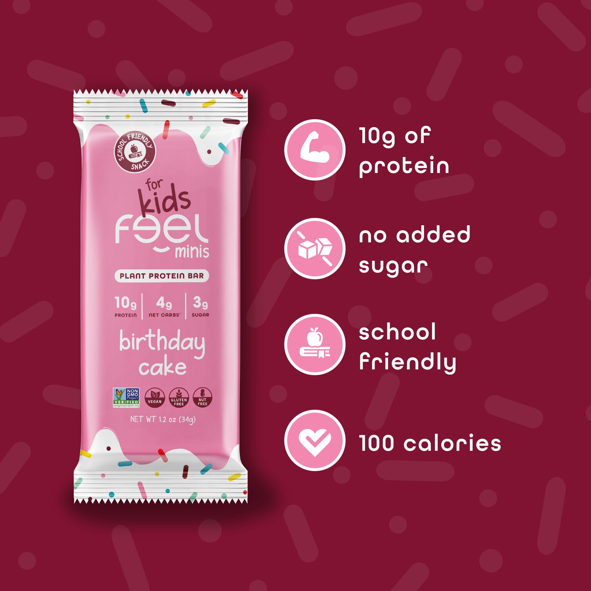 FEEL Kids Protein Bars Minis low sugar with 7g fiber
