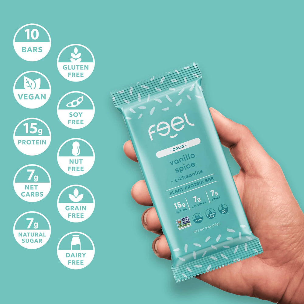 FEEL Calm bar made with organic ingredients and allergen-friendly profile