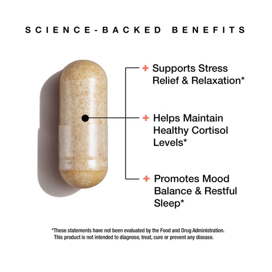 FeelGood Liposomal Ashwagandha capsules arranged in bottle for vegan convenience.