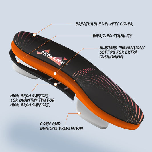 FEELLIFE arch support insole features curve-fit design for all-day comfort