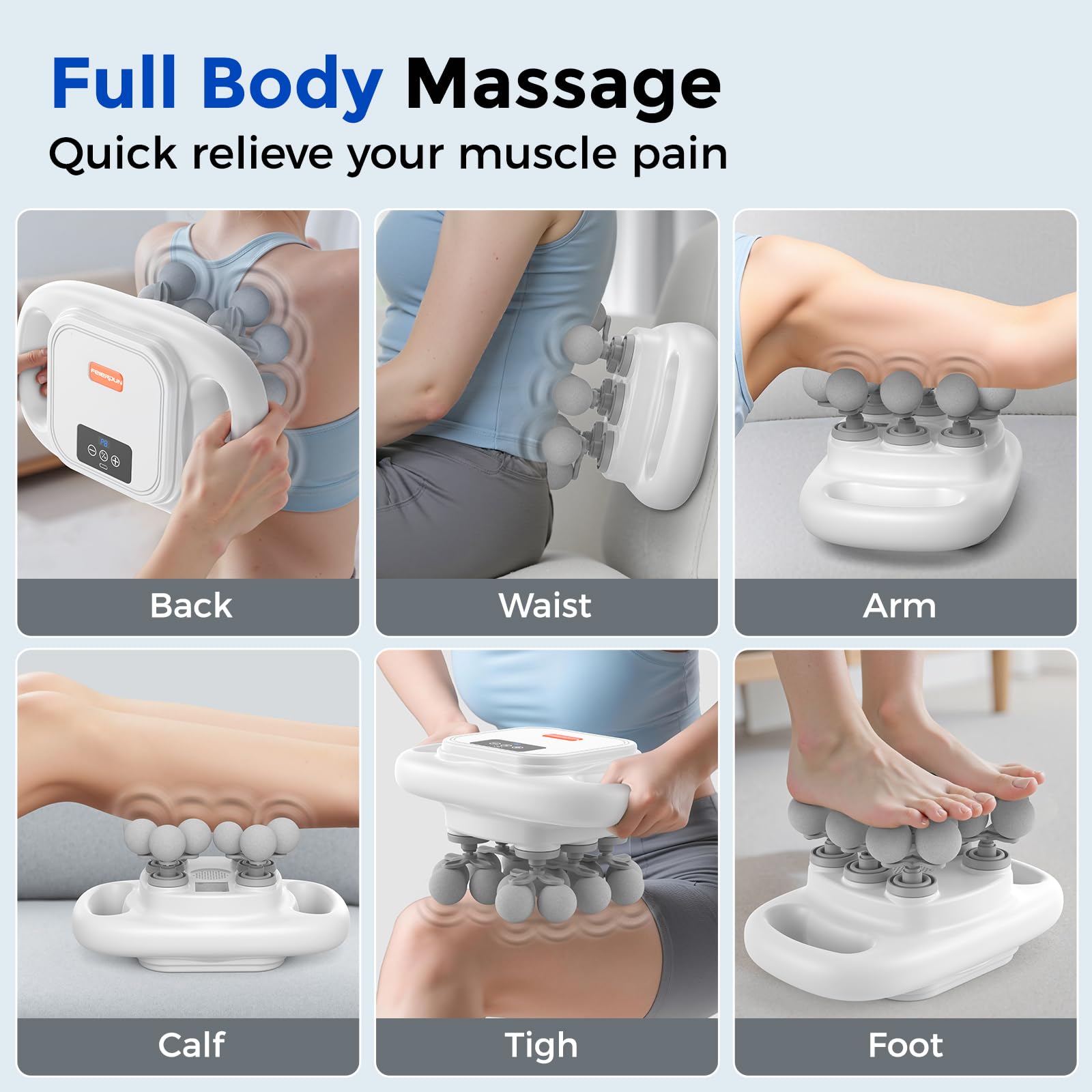 FEIERDUN device showing mode button and adjustable settings for personalized sessions