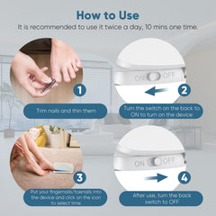 FEIGOMA Nail Fungus Light Device safe-use reminders on packaging