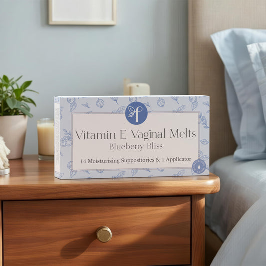 Femallay Blueberry Vaginal Melts applicator demonstrates easy, mess-free application
