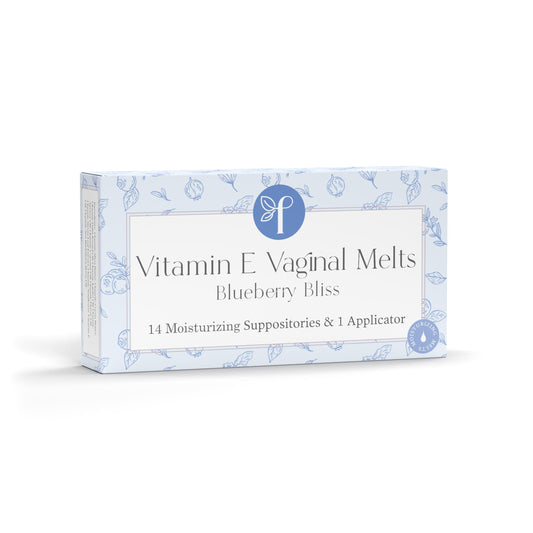 Femallay Blueberry Vaginal Melts packaging shows premium hydration for comfortable intimacy