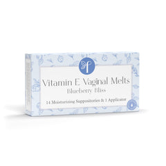 Femallay Blueberry Vaginal Melts packaging shows premium hydration for comfortable intimacy