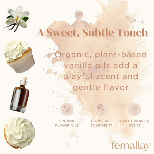 Femallay vanilla melts in hand reveal rich texture for comfortable application