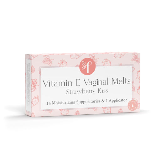 Femallay Vaginal Melts Strawberry packaging, compact and discreet moisturization.