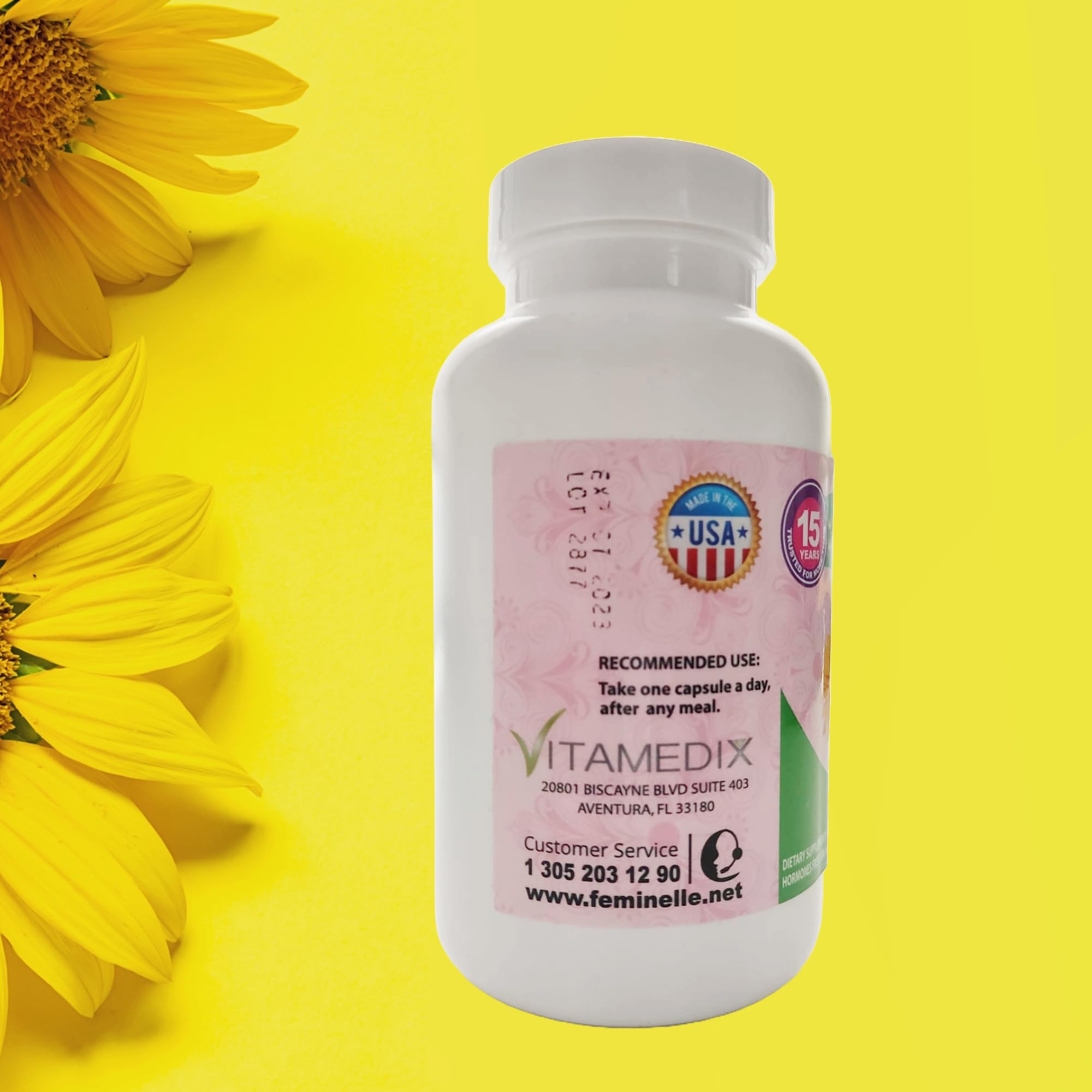 Feminelle ingredients label, offering transparency for mindful choices