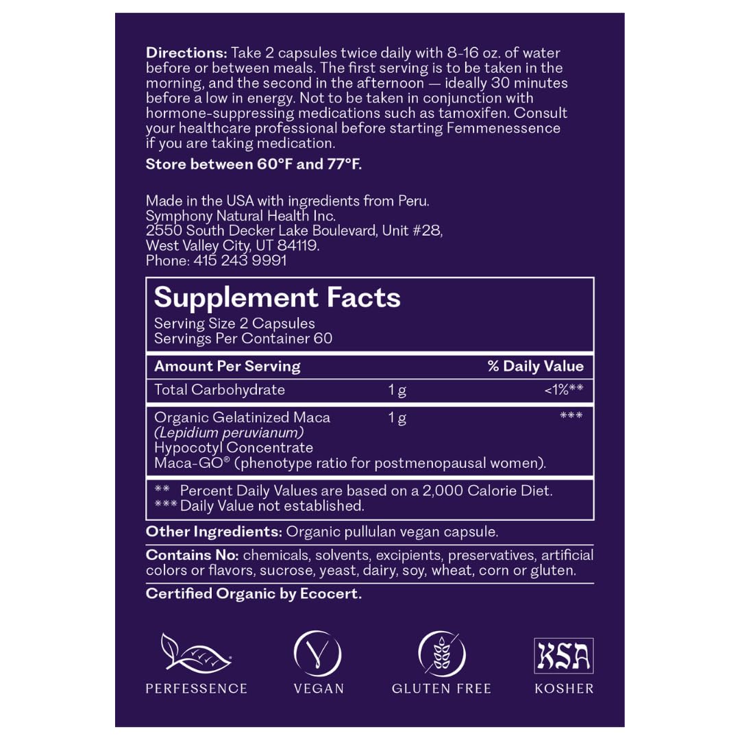 Visual of maca-derived ingredients and natural capsule texture.
