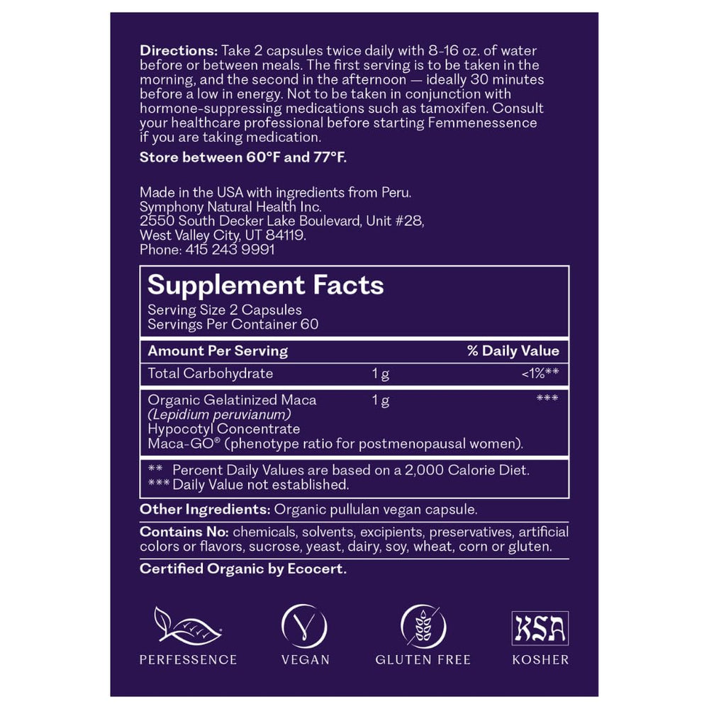 Visual of maca-derived ingredients and natural capsule texture.