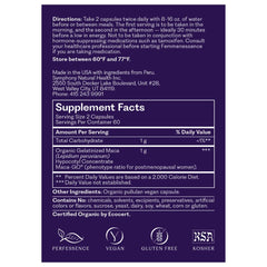 Visual of maca-derived ingredients and natural capsule texture.