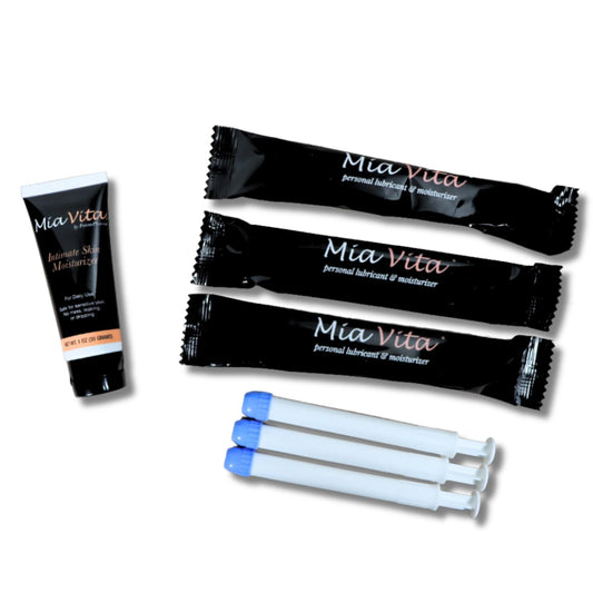 Femmepharma Mia Vita tube provides soothing vulvar moisturizer for daily comfort.