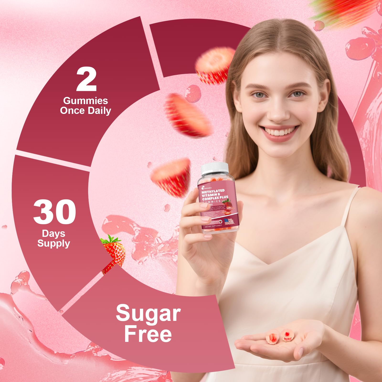Femmetra 60 gummies bottle ready for a 30-day daily regimen