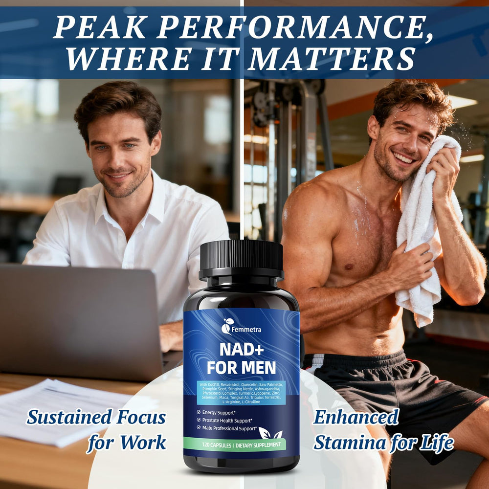 Femmetra all-in-one energy stack bottle simplifies daily supplements.