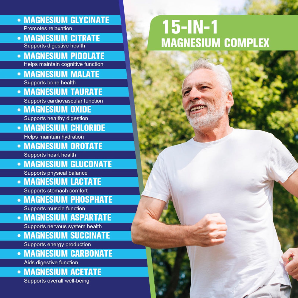 Ingredients list showing Glycinate, Citrate, Malate for absorption.