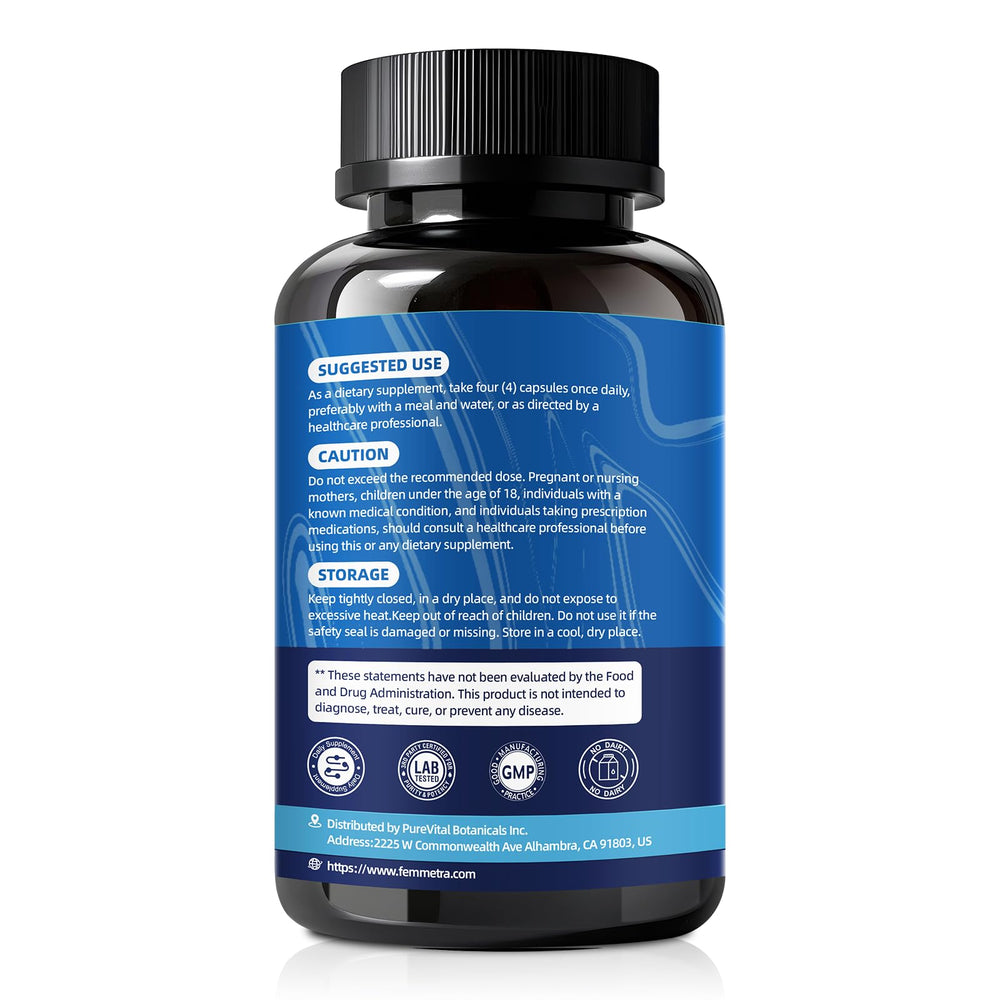 Femmetra turmeric-boswellia blend capsule showcasing antioxidant protection.