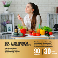 Lifestyle shot of a user taking Femnergy before morning routine