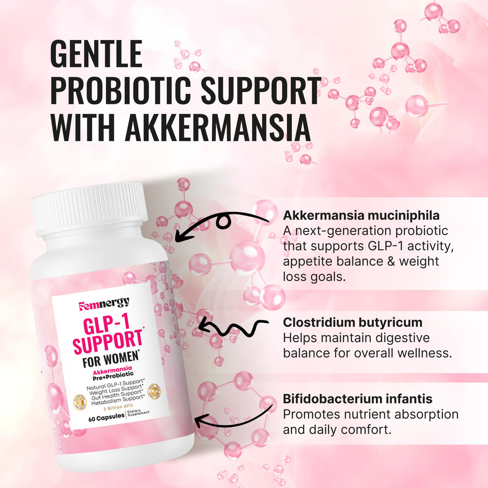 Femnergy GLP-1 Support capsules for digestive balance and nutrient absorption