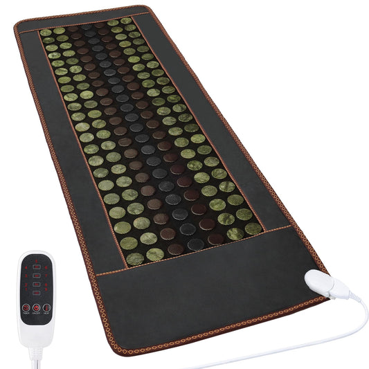 FENCHOLIST far infrared heating pad laid out for broad body coverage and alignment.