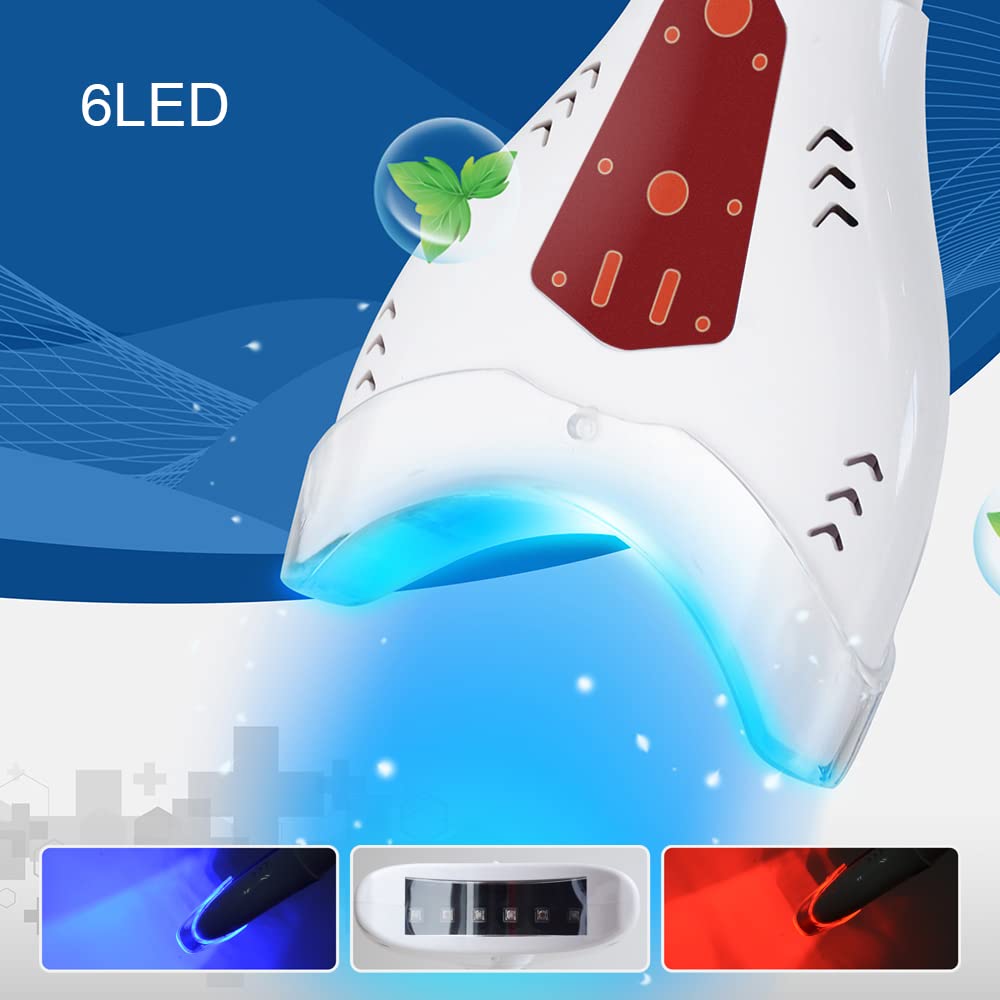 Fencia teeth whitening lamp setup demonstrating adjustable height and reach.