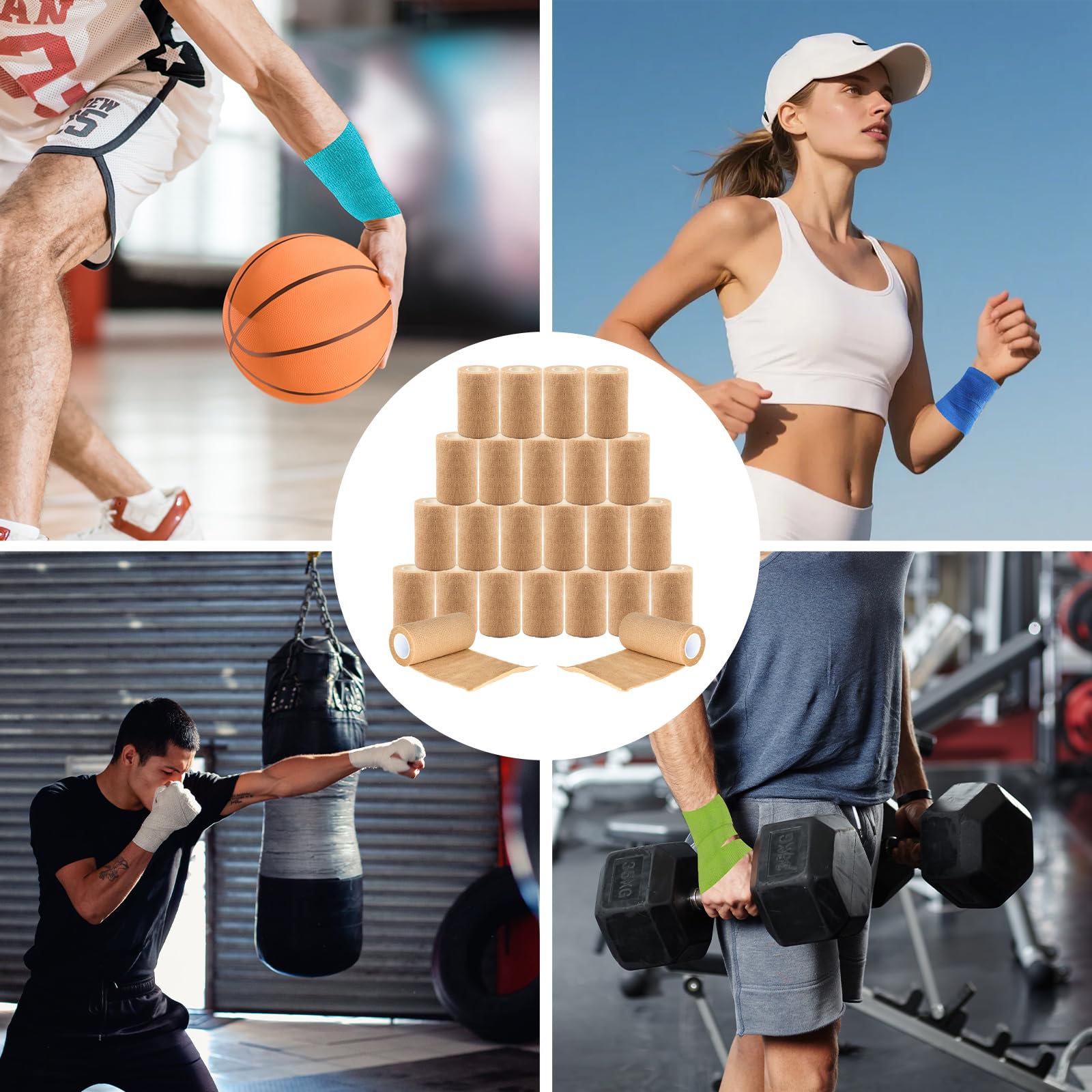 Fenhupe skin-color bandage wrap blends with skin tone for discreet use.
