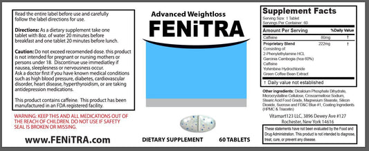 Fenitra tablets close-up highlighting convenient daily supplementation for energy.