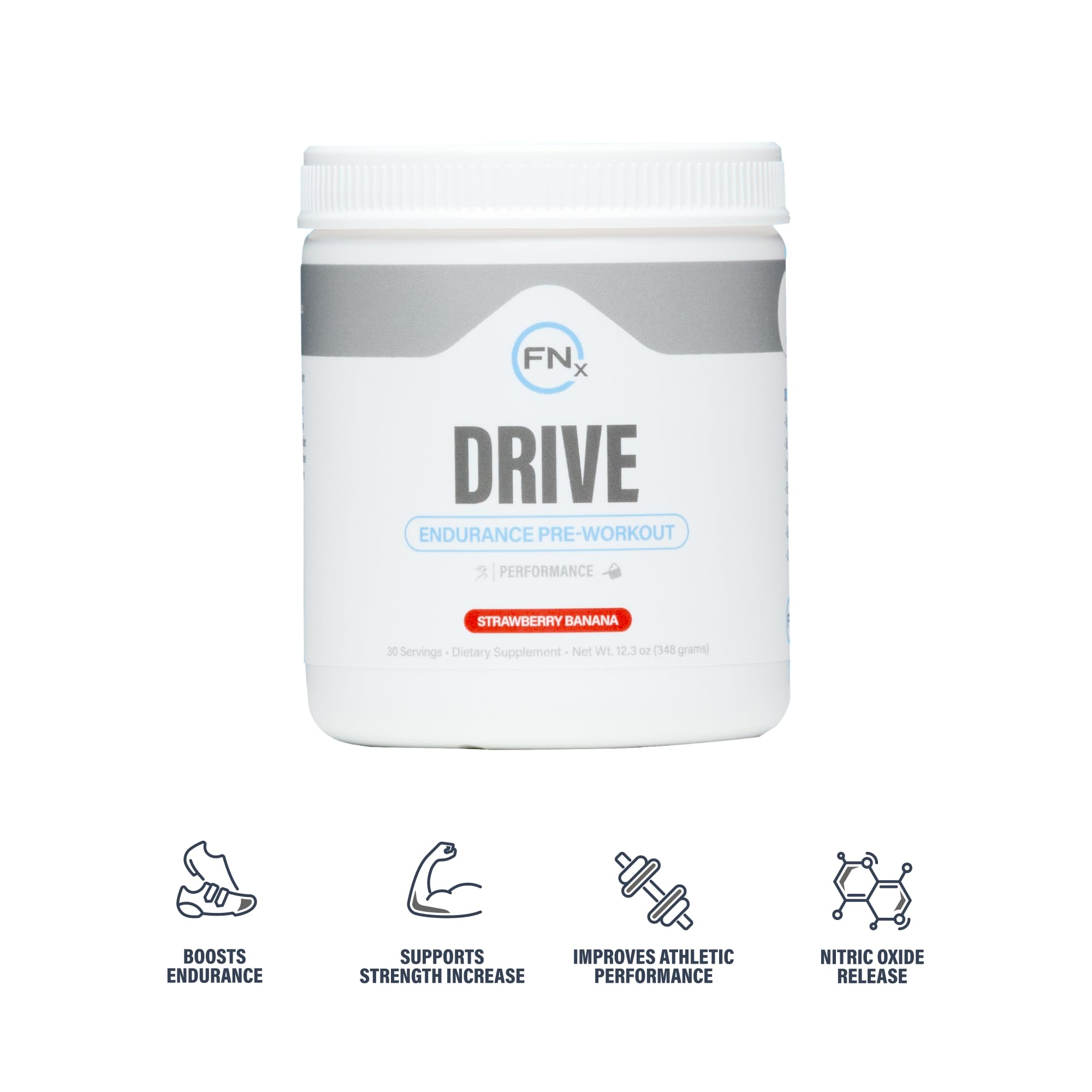 Fenix Nutrition Drive Endurance strawberry banana powder adds refreshing flavor for endurance.