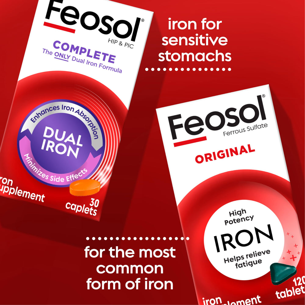 Feosol pack of two 60-count bottles offers convenient daily supplementation