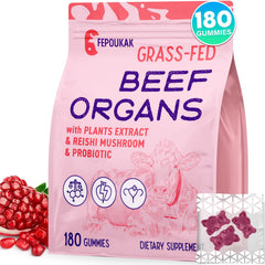 Fepoukak Beef Organ Gummies bottle front showing convenient wellness boost for women
