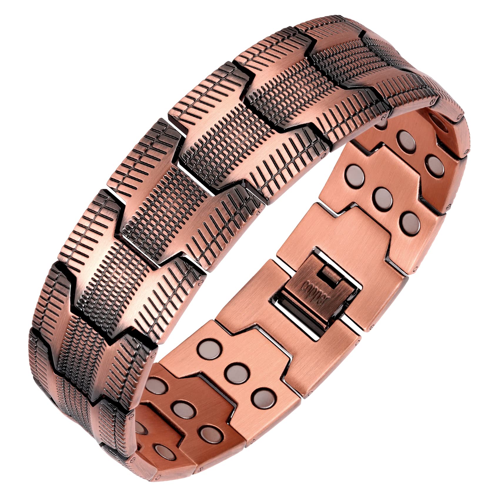 Feraco 3x-strength copper bracelet magnets close-up for daily wear and subtle support.