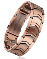 Feraco 3X Strength Copper Magnetic Bracelet closeup highlights premium copper texture for all-day wear.