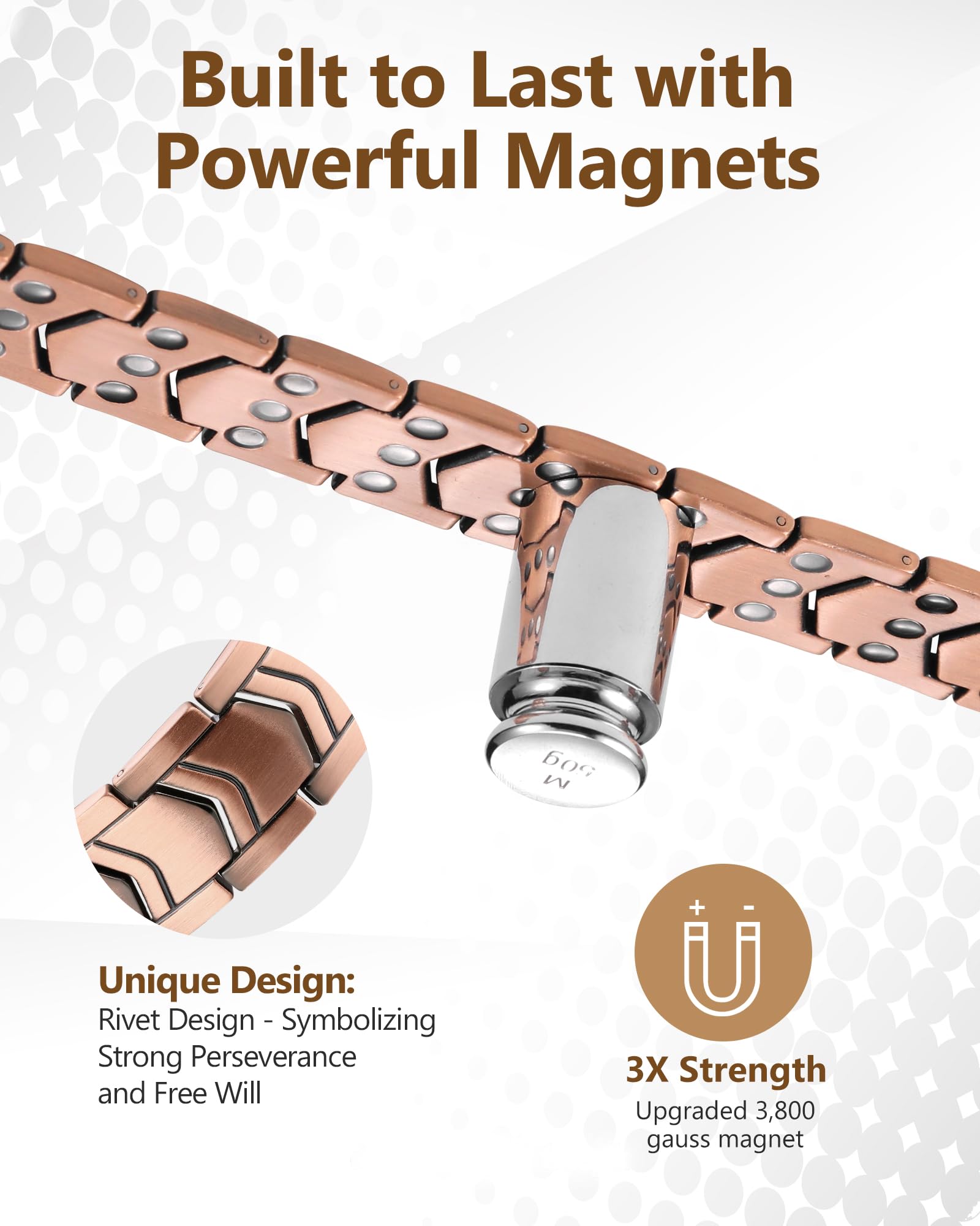 Feraco copper texture shows durable, oxidation-resistant finish for lasting comfort.