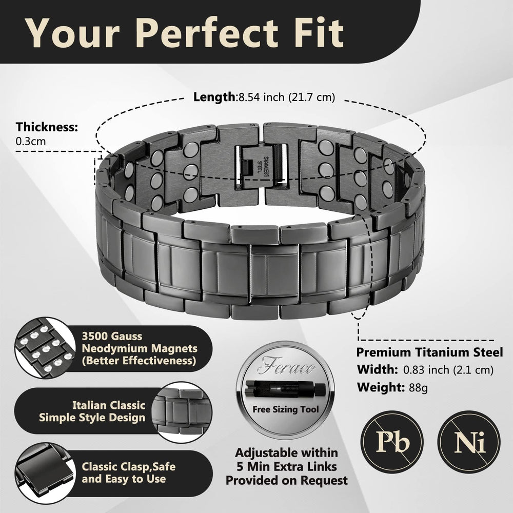Feraco adjustable sizing tool demonstrates easy fit.