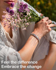 Feraco adjustable bracelet with sizing tool for a perfect fit.