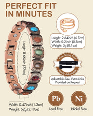 Feraco bracelet includes sizing tool for easy adjustment.