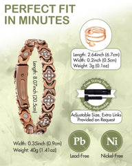 Feraco Adjustable Magnetic Bracelet for Women offers a customizable fit.