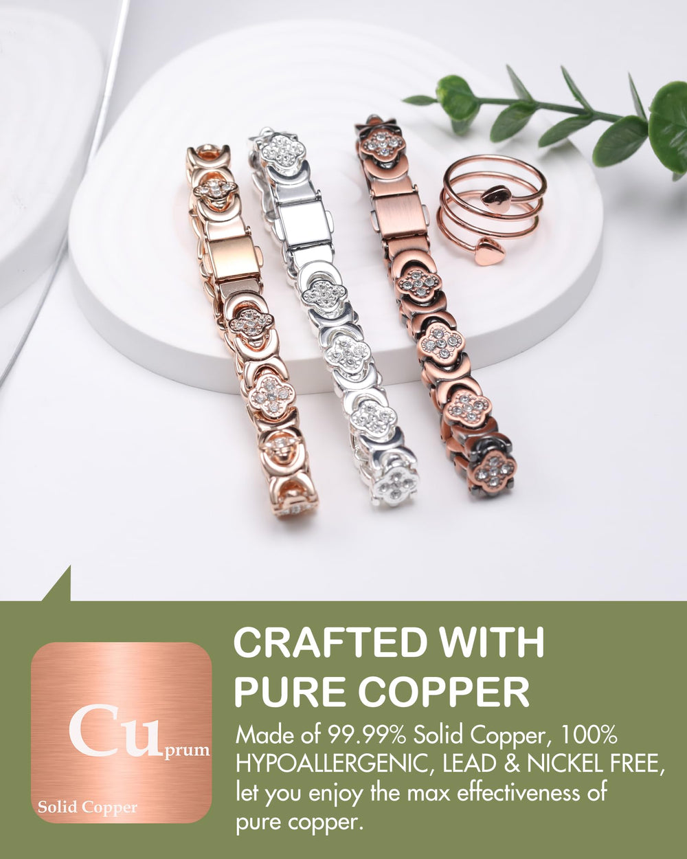 Feraco bracelet and ring set shown together