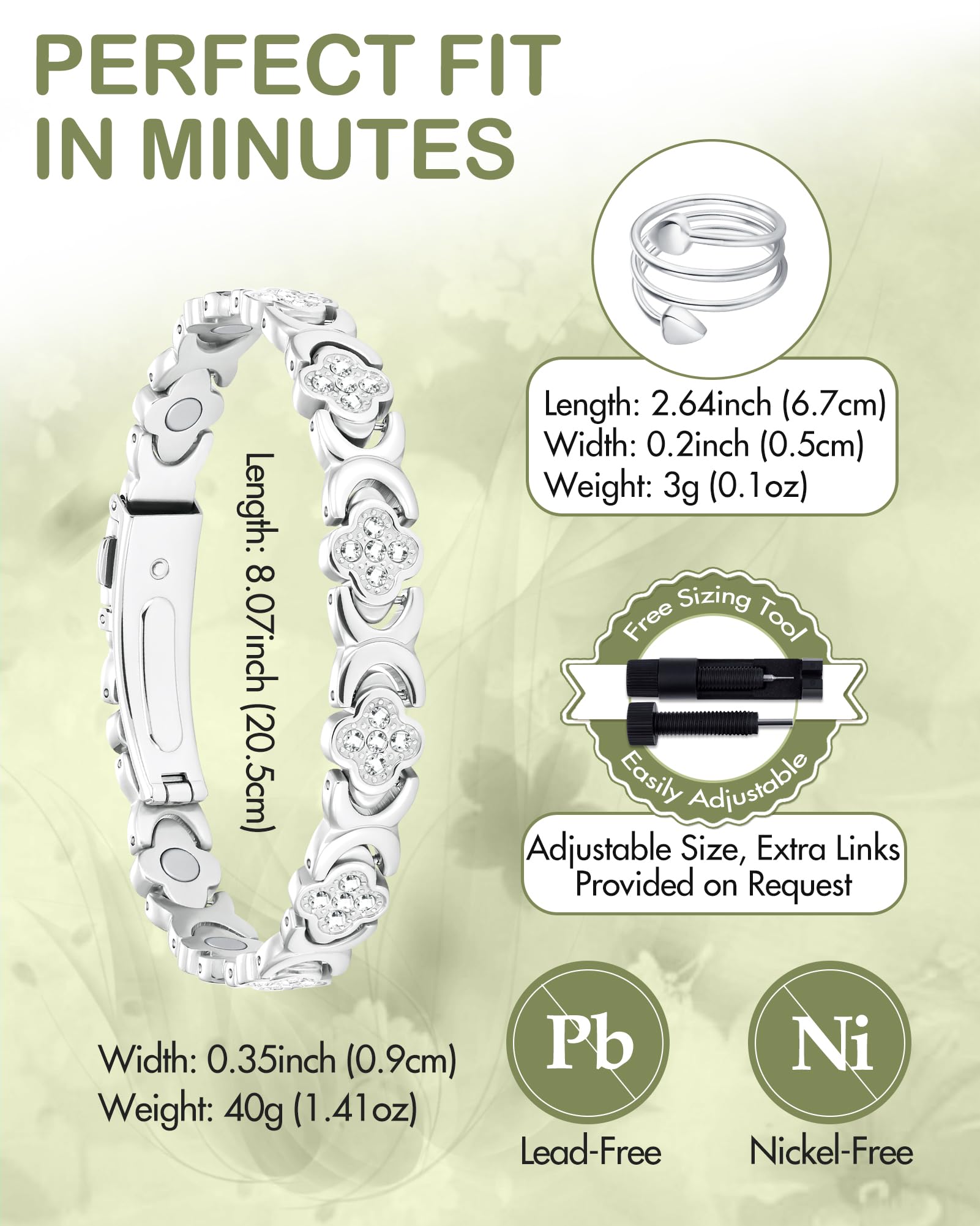 Feraco cleaning cloth included for jewelry care