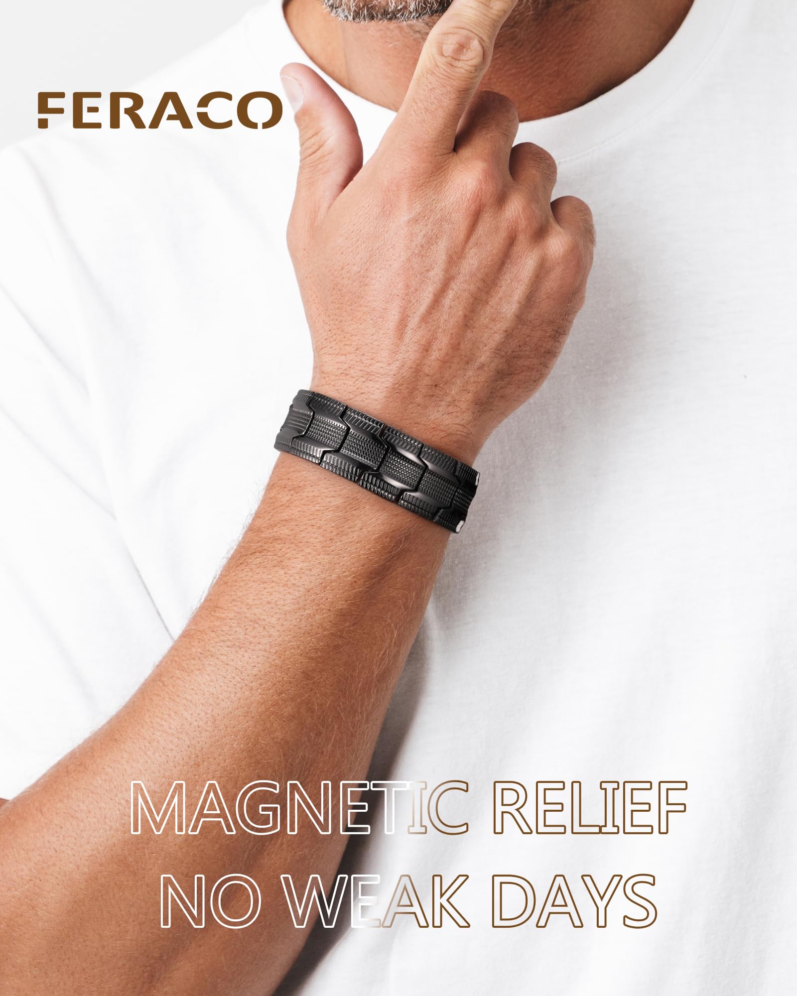 Feraco copper bracelet with 3800 Gauss magnets, inside view for balance