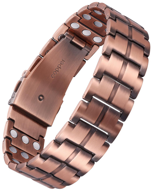 Feraco copper bracelet 3x strength front view, stylish daily-wear design.