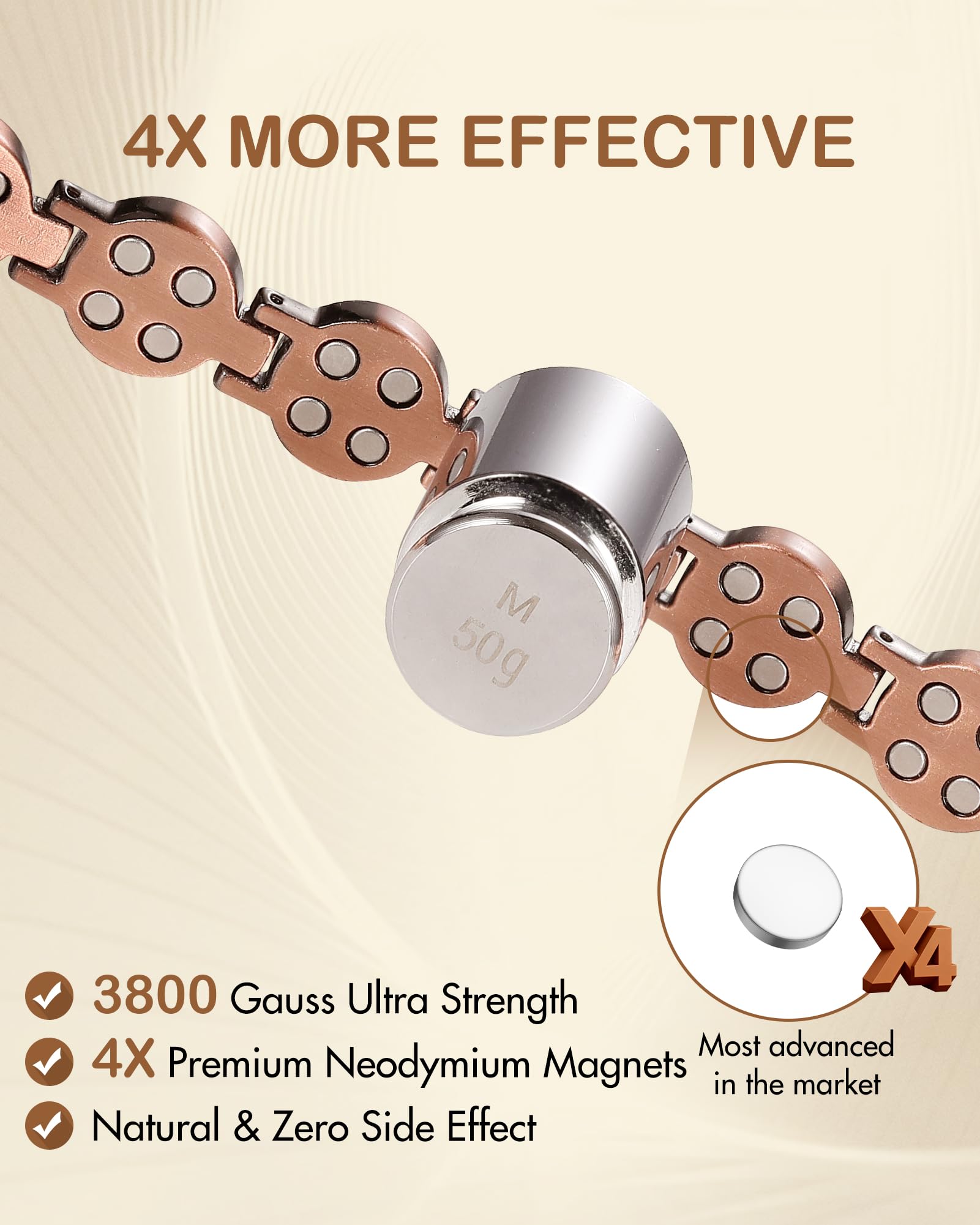 Feraco copper bracelet adjustable size tool for a comfortable fit