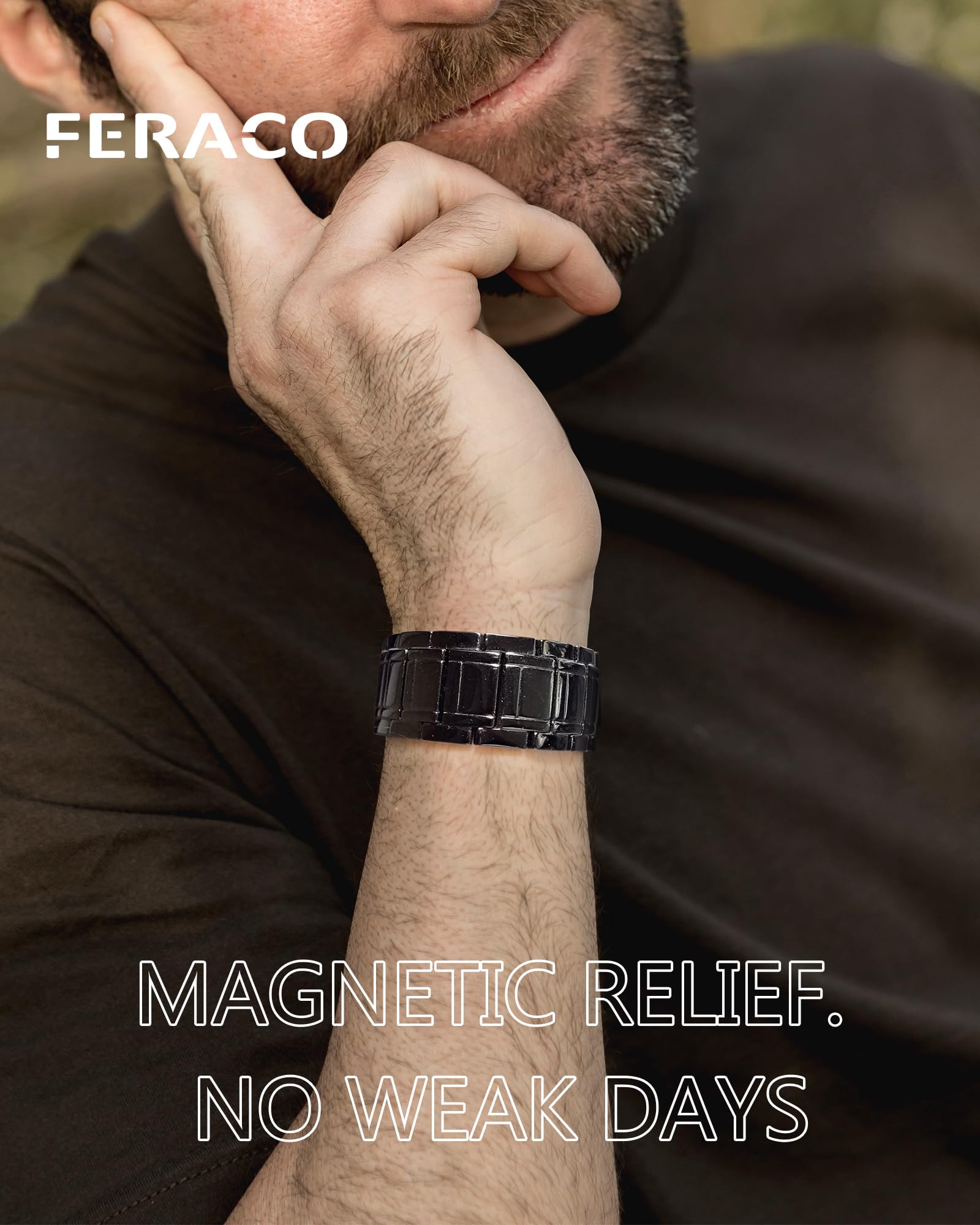 Feraco copper bracelet close-up texture shows the smooth, pure copper surface.