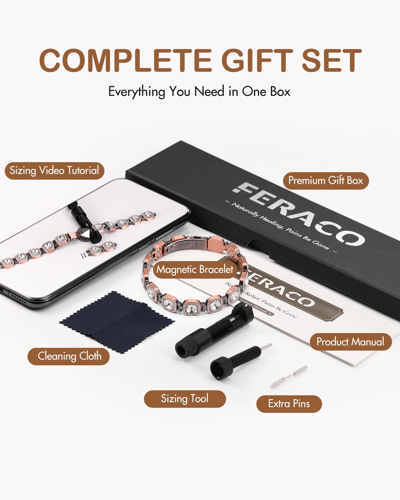 Crystal accents sparkle under light for a refined Feraco bracelet look