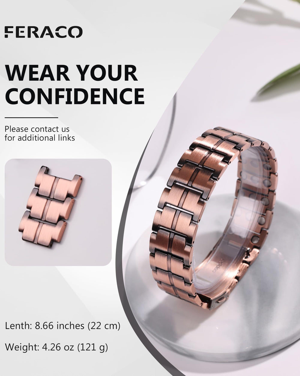 Feraco copper bracelet packaging box ready for gifting.