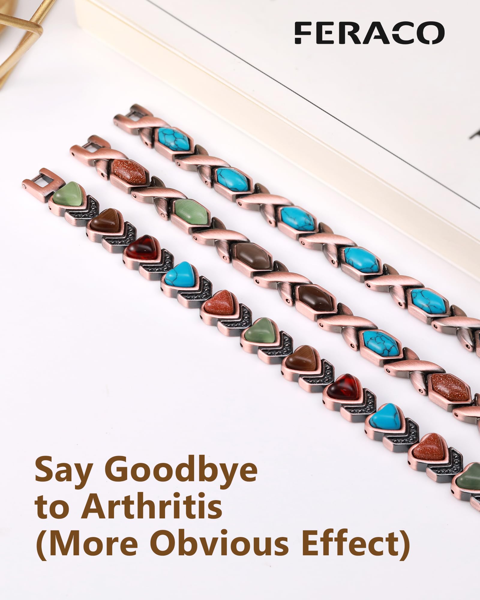 Feraco copper bracelet is waterproof and durable for everyday wear